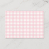 Roze Cutie Pie Baby shower Luier Raffle Informatiekaartje (Achterkant)