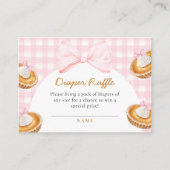 Roze Cutie Pie Baby shower Luier Raffle Informatiekaartje (Voorkant)