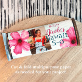 Roze Cyaan 50th Hawaii 5-0 Verjaardag Snoep Wrappe Flyer