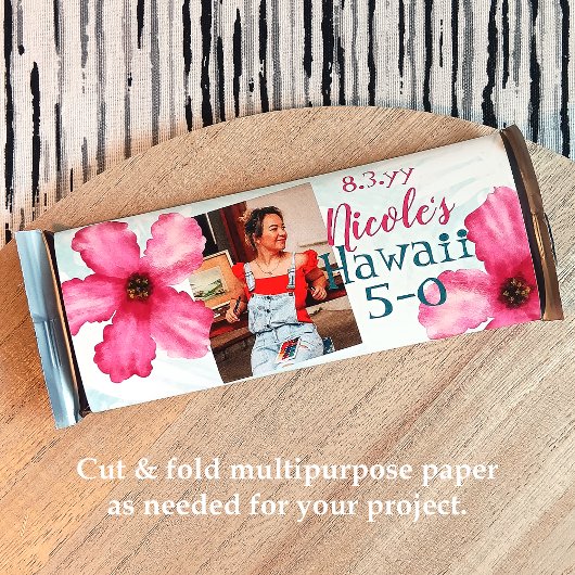 Roze Cyaan 50th Hawaii 5-0 Verjaardag Snoep Wrappe Flyer