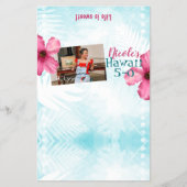 Roze Cyaan 50th Hawaii 5-0 Verjaardag Snoep Wrappe Flyer (Voorkant)