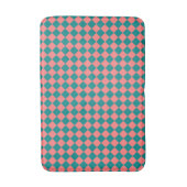 Roze cyaan checker diamantpatroon badmat (Voorkant Verticaal)