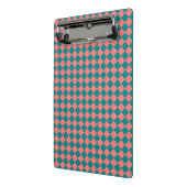 Roze cyaan checker diamantpatroon mini klembord (Angled2)
