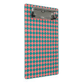 Roze cyaan checker diamantpatroon mini klembord (Schuin)