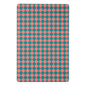 Roze cyaan checker diamantpatroon mini klembord (Achterkant)