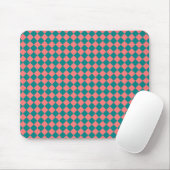 Roze cyaan checker diamantpatroon muismat (Met muis)