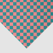 Roze cyaan checker diamantpatroon tissuepapier (Detail)