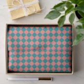 Roze cyaan checker diamantpatroon tissuepapier (Geschenk)