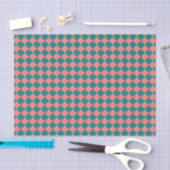 Roze cyaan checker diamantpatroon tissuepapier (Craft)