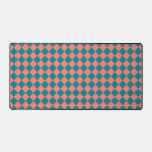 Roze Cyaan Schacherdiamant Patroon Bureaumat