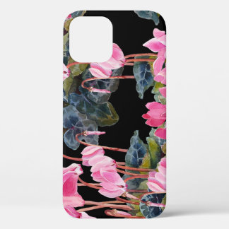 Roze Cyclamen: donkere bloemige Waterverf Case-Mate iPhone Case