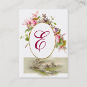 ROZE CYCLAMENS ROMANTISCH BLOEMMONOGRAM, Wit Visitekaartje (Achterkant)