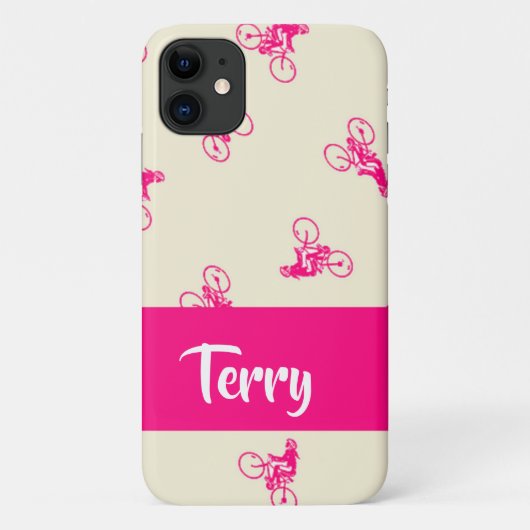 Roze cyclisch silhouet patroon Case-Mate iPhone case (Achterkant)