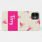 Roze cyclisch silhouet patroon Case-Mate iPhone case (Achterkant (horizontaal))