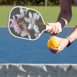 Roze Cymbidium Insigne Orchids Floral Pickleball Paddle