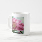 roze cymbidium koffiemok (Voorkant links)