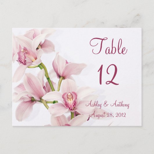 Roze Cymbidium Orchid Bloemen Tafel Kaarten (Voorkant)