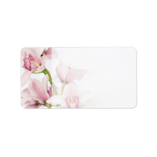 Roze Cymbidium Orchid Bruiloft Blank Adresetikette Etiket