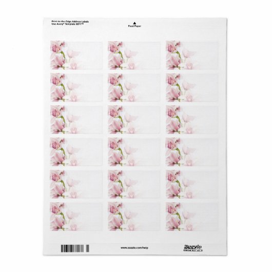Roze Cymbidium Orchid Bruiloft Blank Adresetikette Etiket (Full Sheet)