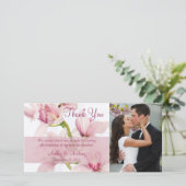 Roze Cymbidium Orchid Bruiloft Dank u Fotokaart Bedankkaart (Staand voorkant)