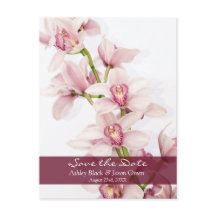 Roze Cymbidium Orchid Bruiloft Save the Date