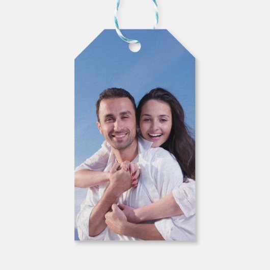 Roze Cymbidium Orchid Foto Bruiloft Save the Date Cadeaulabel (Achterkant)