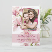 Roze Cymbidium Orchid Foto Weddenschap Kaart (Staand voorkant)