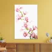 Roze Cymbidium Orchidee bloem verpakt Canvas Print (Insitu (Woonkamer))