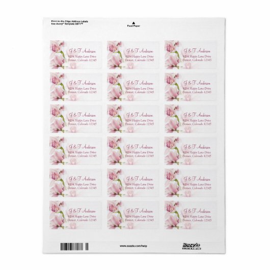 Roze Cymbidium Orchidee bruiloft Adresetiketten Etiket (Full Sheet)