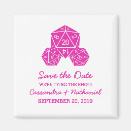 Roze D20-apparaat Opslaan Datum magneet