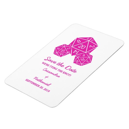Roze D20-apparaat Opslaan Datum magneet (Linkerzijde)