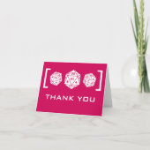 Roze D20-desktop gamer bruiloft Hartelijk dank Bedankkaart (Voorkant)