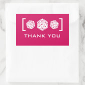 Roze D20-desktop gamer Hartelijk dank, Stickers (Tas)