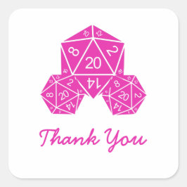 Roze D20-desktop - Hartelijk dank, Stickers
