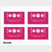 Roze D20 Dice Gamer Wedding Stickers (Vel)