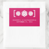 Roze D20 Dice Gamer Wedding Stickers (Tas)