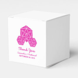 Roze D20 Dice Wedding Favor Boxes Bedankdoosjes