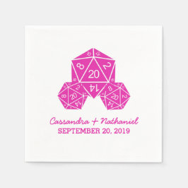 Roze D20-dice Wedding Paper Napkins Servet