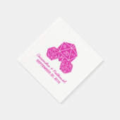Roze D20-dice Wedding Paper Napkins Servet (Hoek)