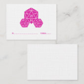 Roze D20-dice Wedding Place Card Plaatskaartje (Voorkant / Achterkant)