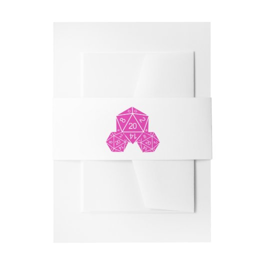 Roze D20-ijsband Uitnodigingen Wikkel (Voorkant Voorbeeld)