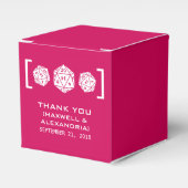 Roze D20-ijsgamer-ventilatorboxen Bedankdoosjes (Voorkant Zijde)