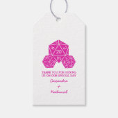 Roze D20-Labels voor weddenschappen Cadeaulabel (Voorkant)