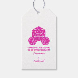 Roze D20-Labels voor weddenschappen Cadeaulabel