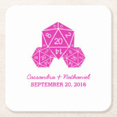 Roze D20-Onderzetters voor weddenschap met een dij Kartonnen Onderzetters (Voorkant)