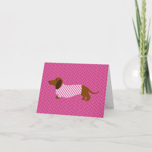 Roze Dachshond Moederdag kaart