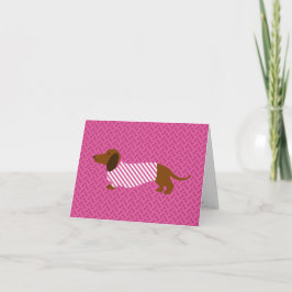 Roze Dachshond Moederdag kaart