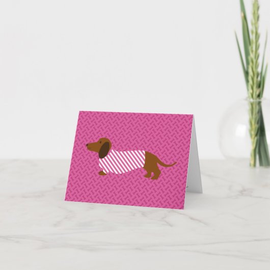 Roze Dachshond Moederdag kaart (Voorkant)