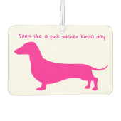 Roze Dachshond Silhouet Luchtverfrisser (Achterkant)
