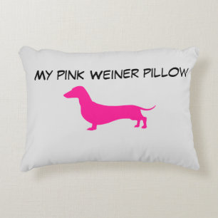 Roze Dachshund Accent Pillow Mijn roze Weiner Kussen